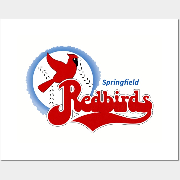 Vintage Springfield Redbirds Baseball Wall Art by LocalZonly